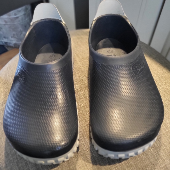 Birkenstock Black and White Slip-On Loafers - Picture 4 of 9